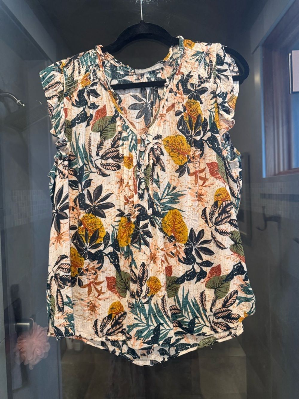 Women’s Floral Button-Front Sleeveless Top - Multi